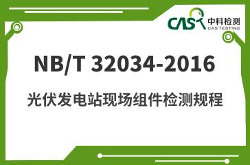 NB/T 32034-2016 光伏发电站现场组件检测规程 